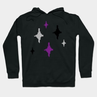 Asexual Pride Sparkles Pixel Art Hoodie